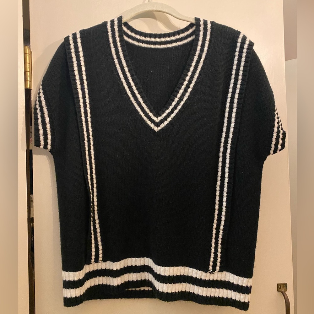 Black and white sweater vest